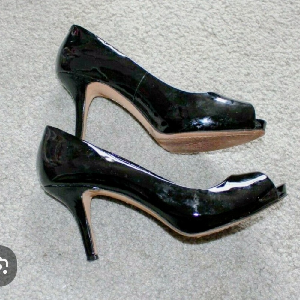 Vince Camuto Black Peep Toe Women's Shoes